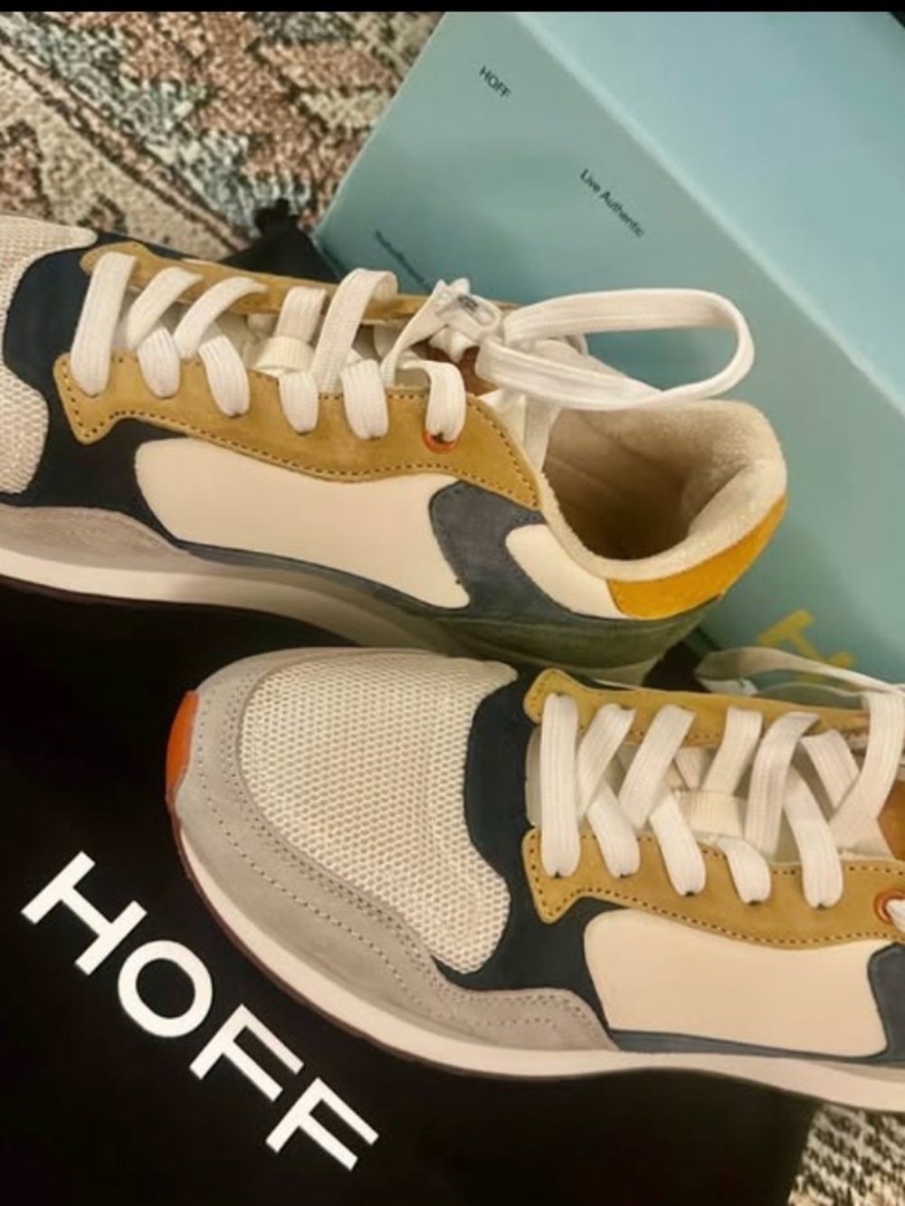 HOFF Women's Multicolor Mesh & Suede Sneakers - White/Yellow/Gray
